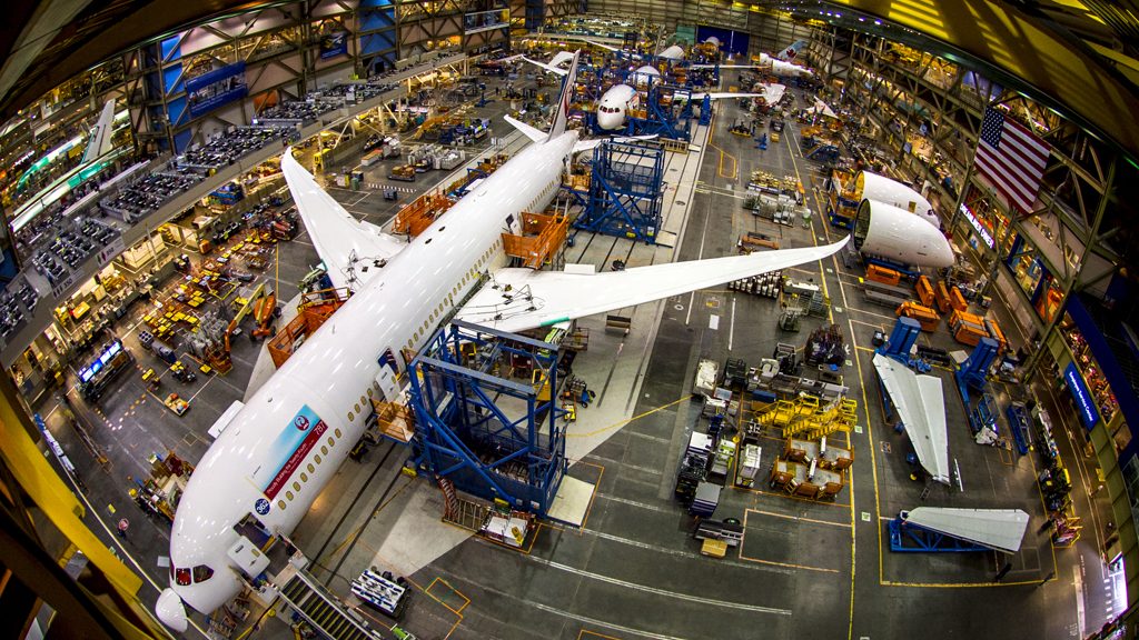 Avião Boeing 787 Linha Produção