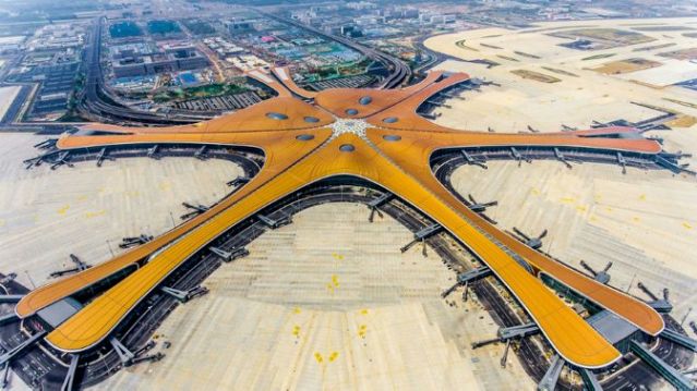 Pequim Beijing Daxing Airport Air view