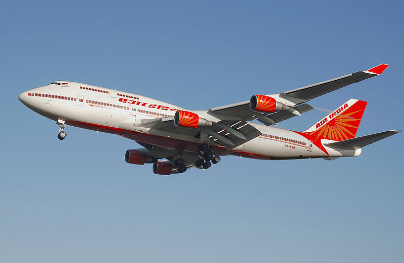 Avião Boeing 747 Air India passageiros