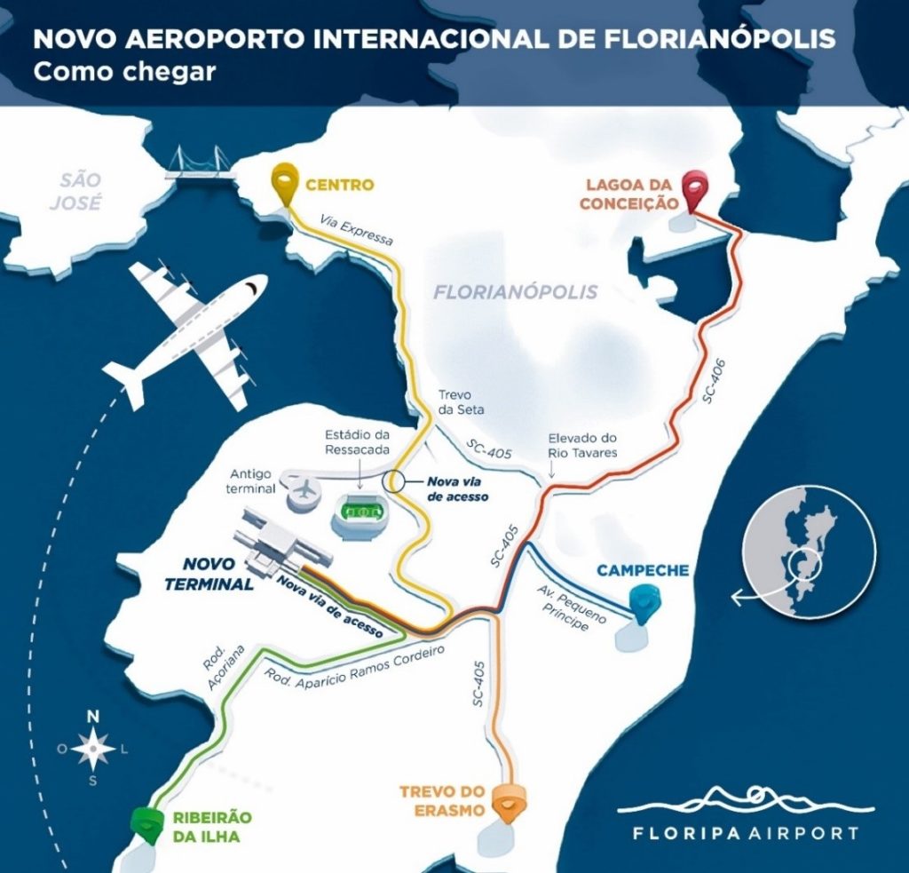 Acesso novo terminal aeroporto Flrianópolis 2019