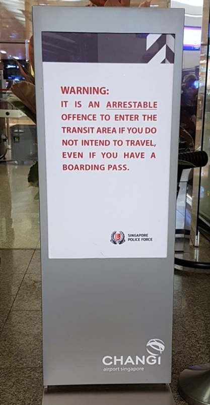 Changi Airport Warning