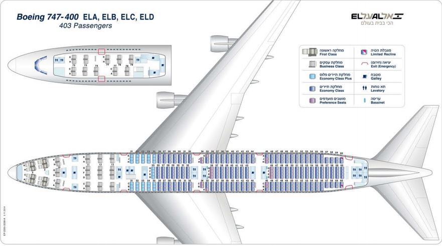 Avião Boeing 747-400 El Al Assentos