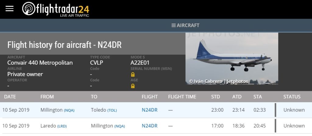 FlightRadar24 Convair Crash Toledo