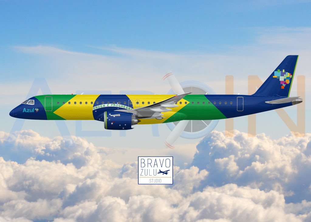 Azul Embraer E195-E2 Bandeira Brasil