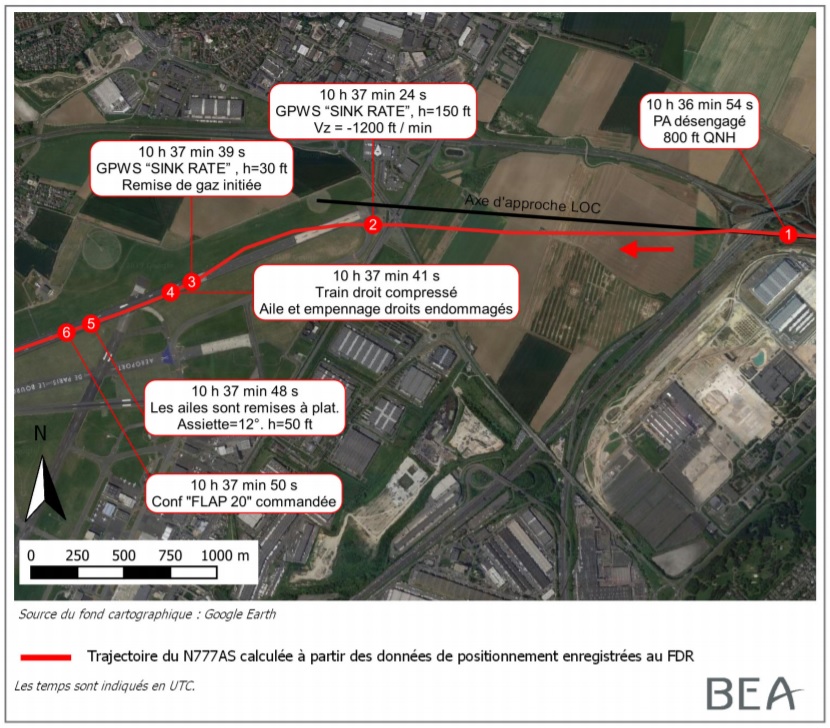 BEA trajetória N777AS Le Bourget