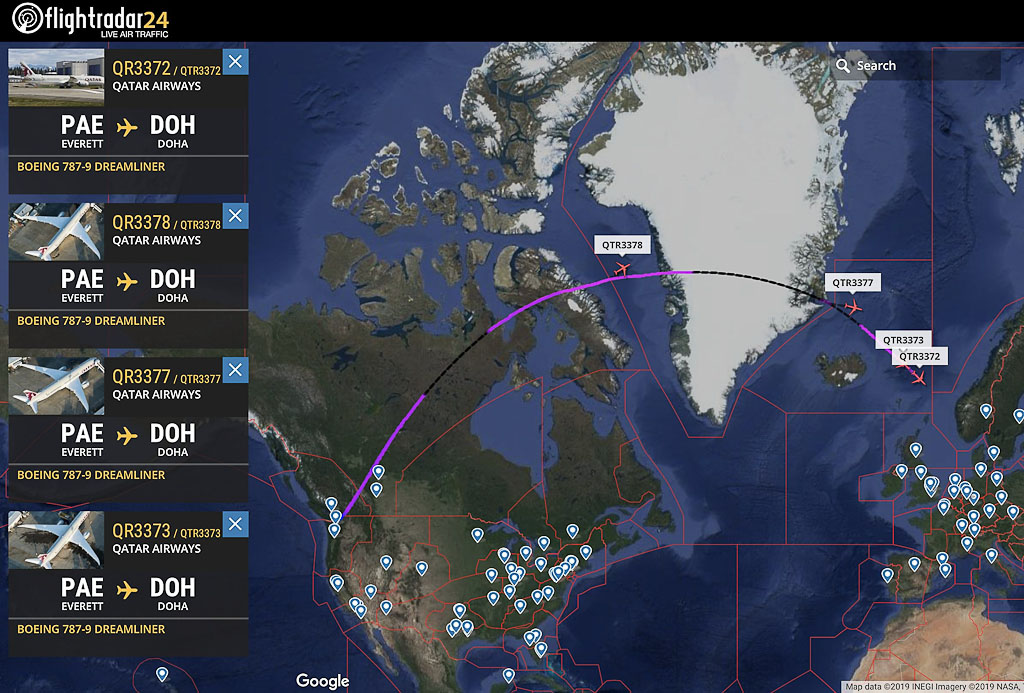 FlightRadar24 Qatar Multiview entrega 4 787
