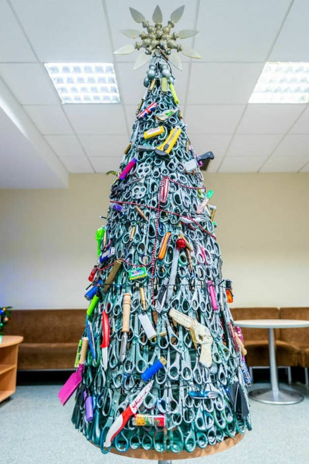 Árvore de Natal Itens Proibidos Apreendidos Aeroporto Vilnius