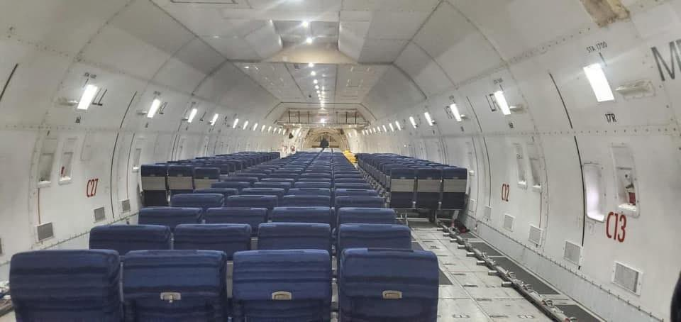 Kalitta 747-400BCF Assentos evacuação Wuhan