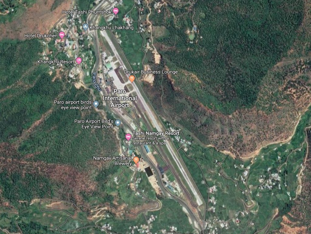 Paro Airport Aeroporto Butão Bhutan Google Maps