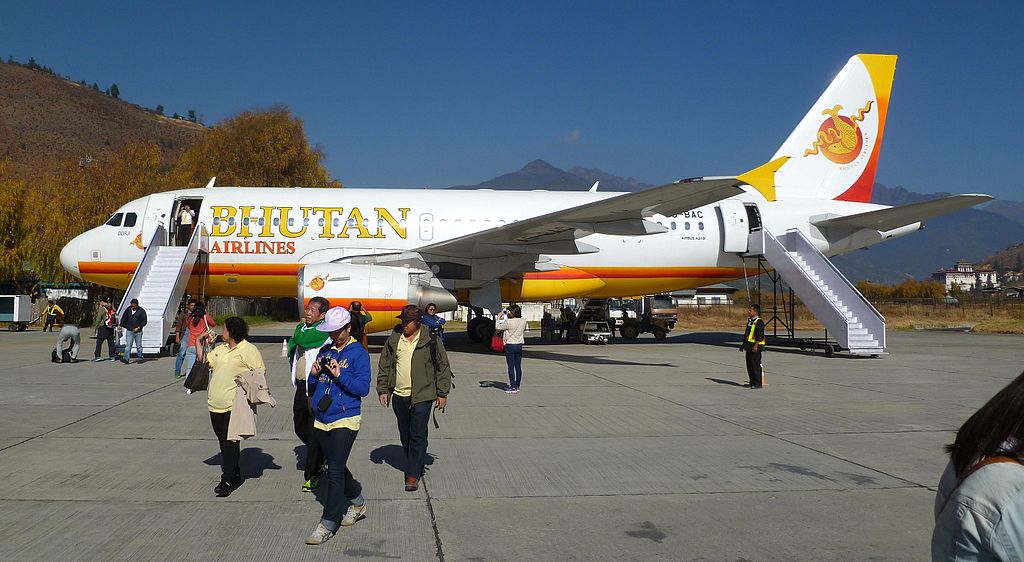 Bhutan Airlines A319 Paro Airport