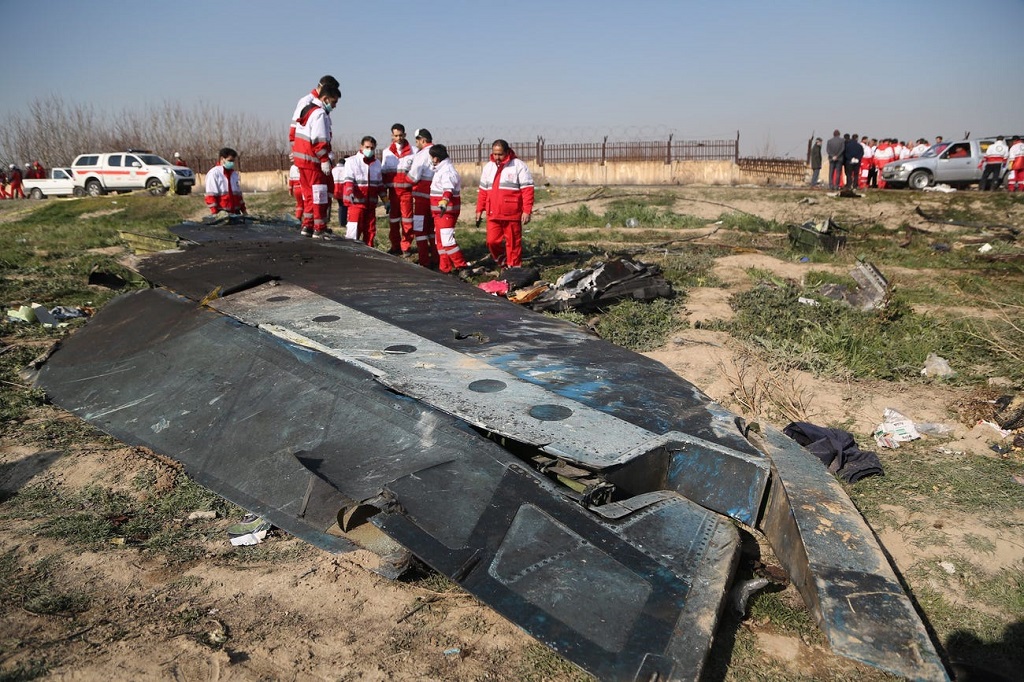 Destroços 737 Ukranian derrubado Irã