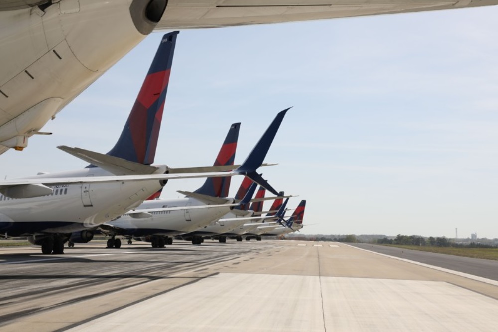 Delta Air Lines Aviões Pista Sul Aeroporto Atlanta