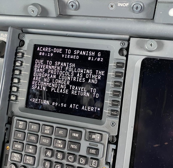 Mensagem tripulação Jet2 emergência Espanha COVID-19