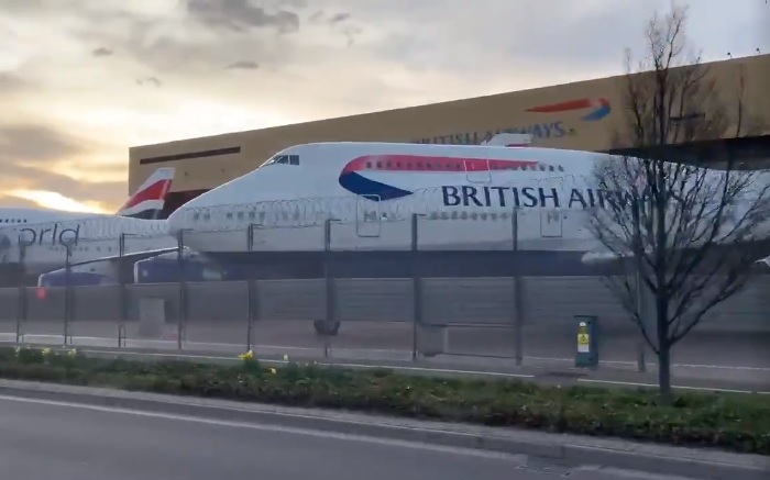 Vídeo Boeing 747 British Estocados Londres Heathrow