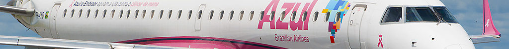 Avião Embraer E195 Azul Rosa