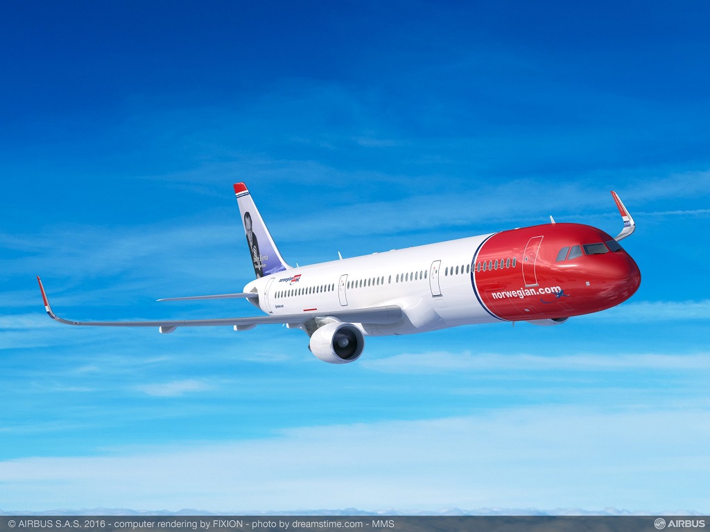 avião Airbus A321 Norwegian Argentina