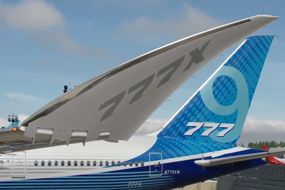 Avião Boeing 777X Asas Dobráveis Folding Wings