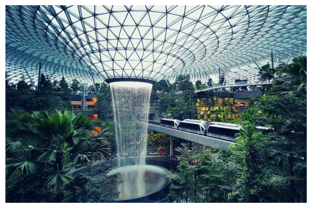 Aeroporto Changi Jewel Queda D'água Árvores 01