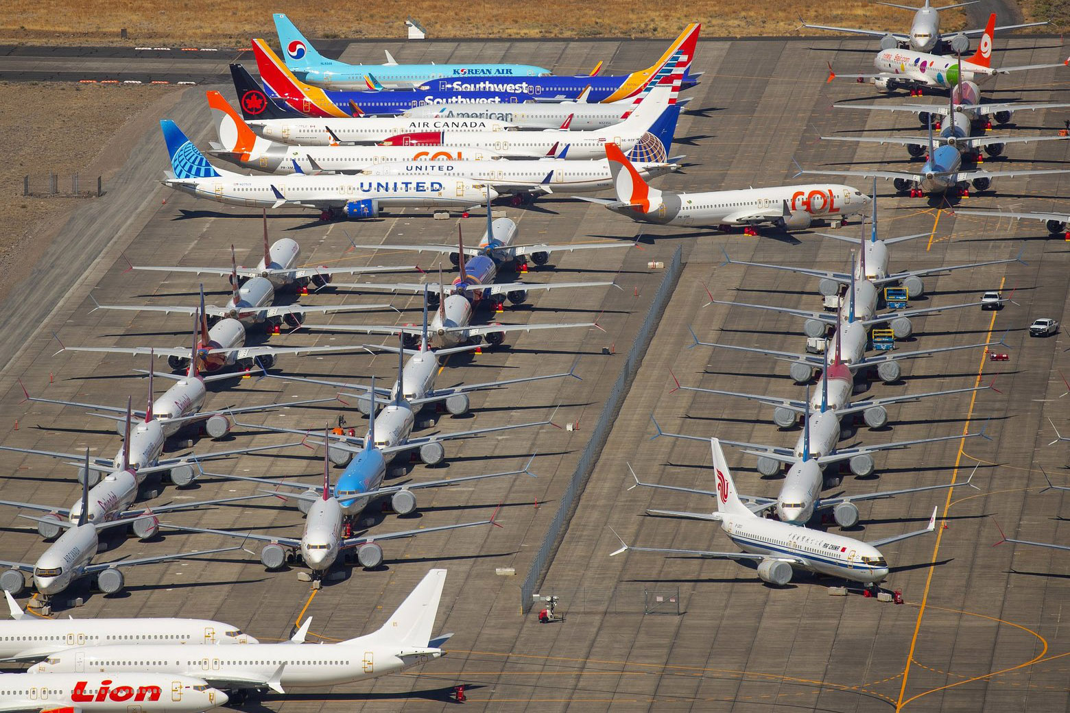 Boeing 737 MAX aviões armazenados