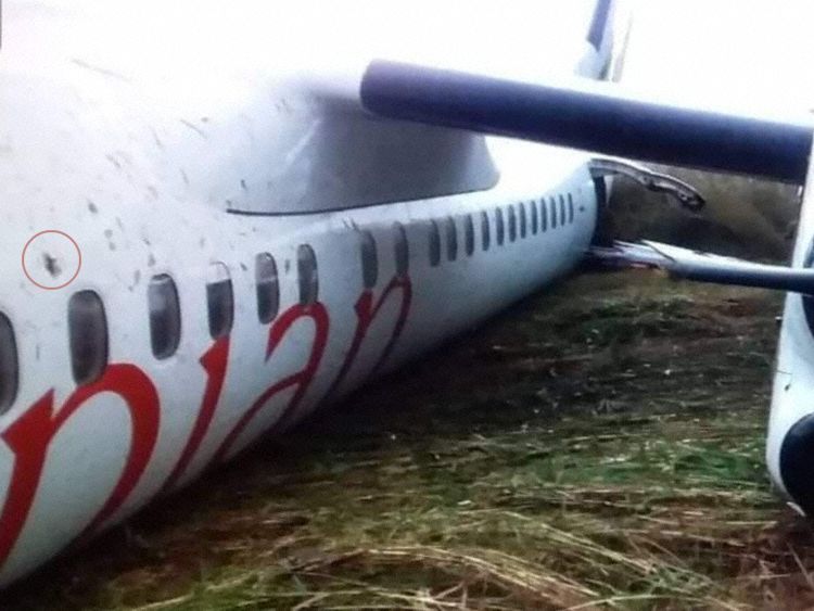 Acidente Avião Dash 8-400 Ethiopian Decolagem Juba Fuselagem