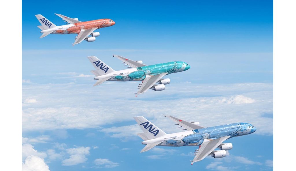 ANA All Nippon Airways Aviões Airbus A380 Flying Honu