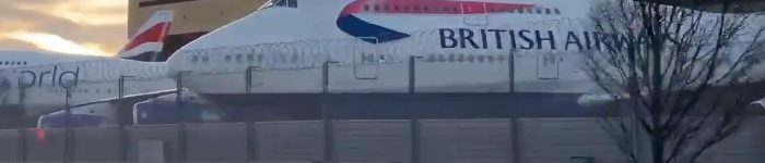 Vídeo Boeing 747 British Estocados Londres Heathrow