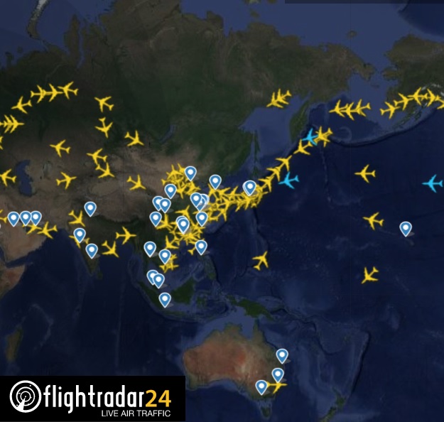 FlightRadar24 Jumbos 747 em voo