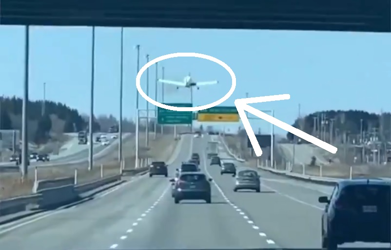 Vídeo Piper Cherokee Pouso Rodovia Highway 40 Québec