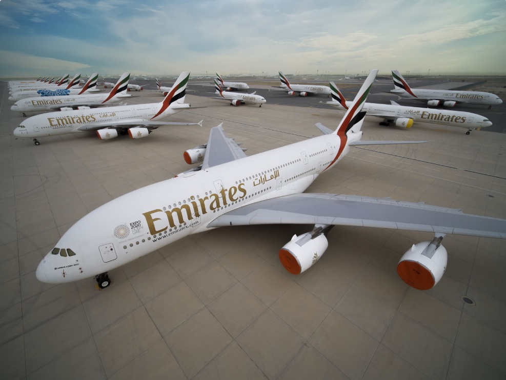 Emirates Frota Estacionada Aviões A380 777