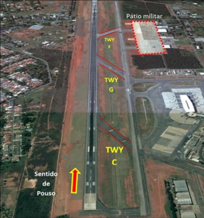 Vista aérea incidente 737 GOL C-95 FAB Brasília