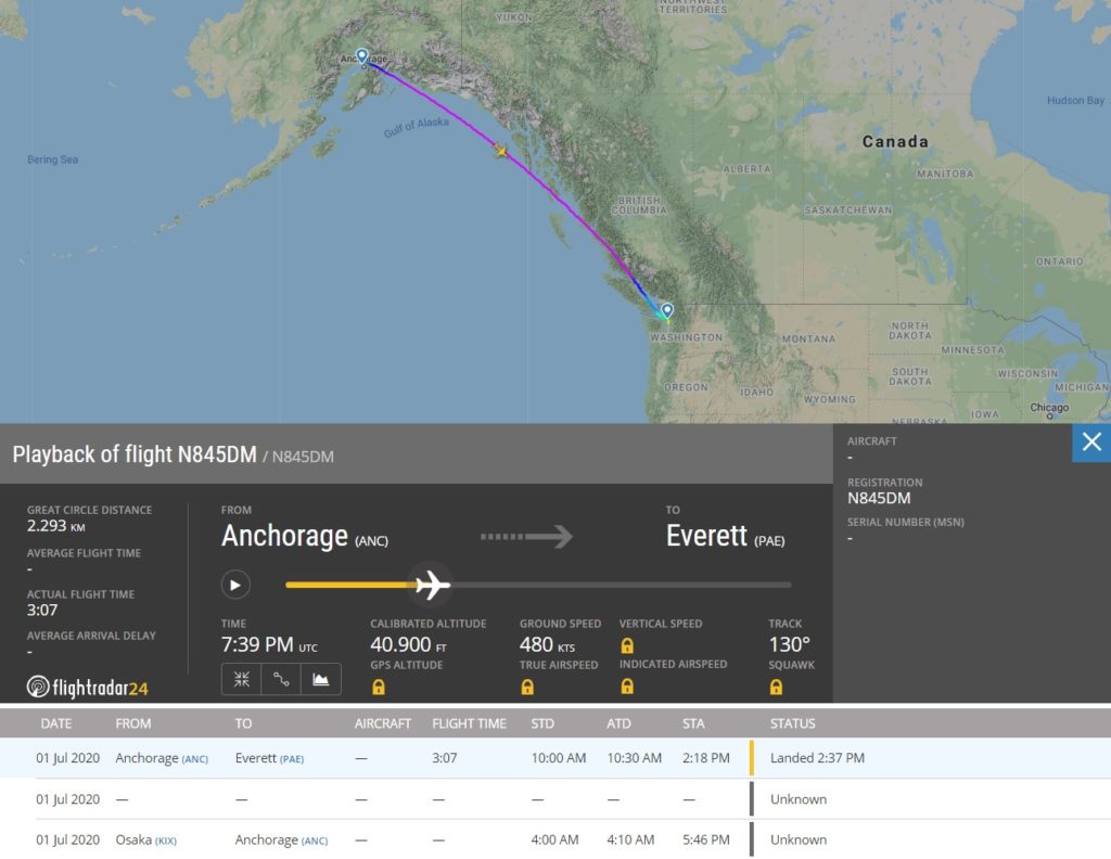 FlightRadar24 Voo novo 737-800F Frota Amazon Prime Air