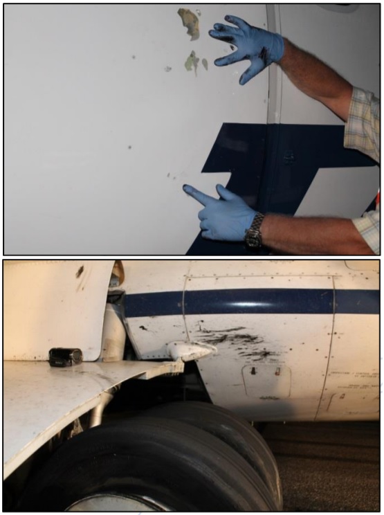 ATR 42 TAROM Danos pneus estourados pouso