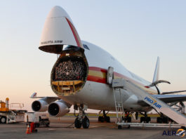 Avião Boeing 747-400F Kalitta Air Nariz Aberto