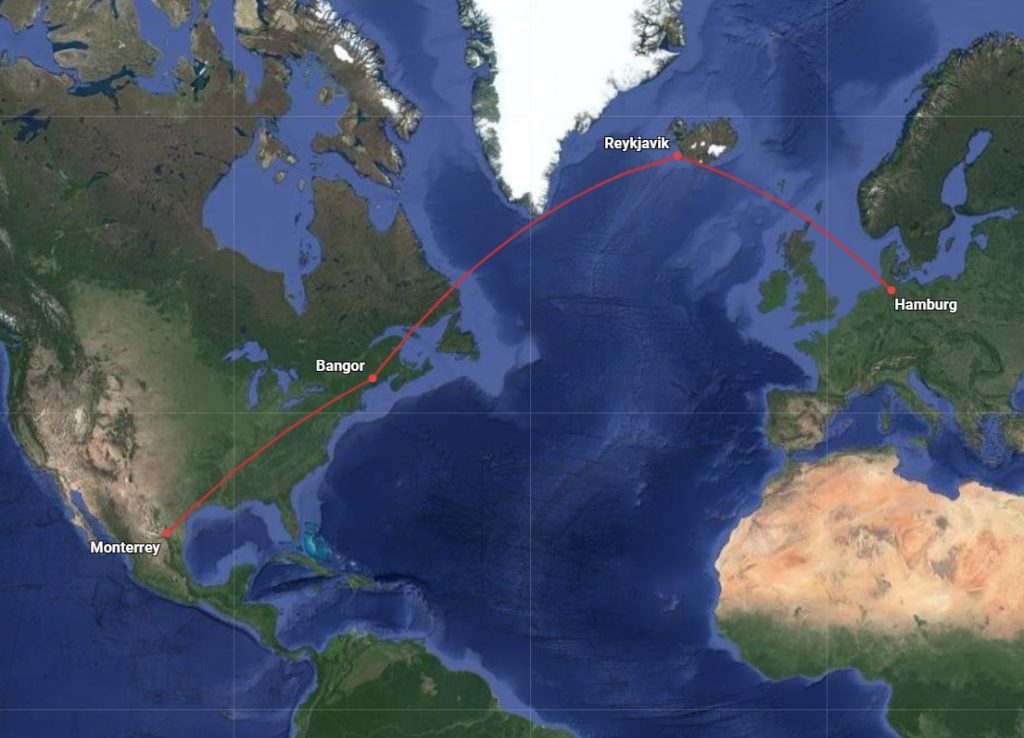 Mapa voo 1º Airbus A321neo Viva aerobus