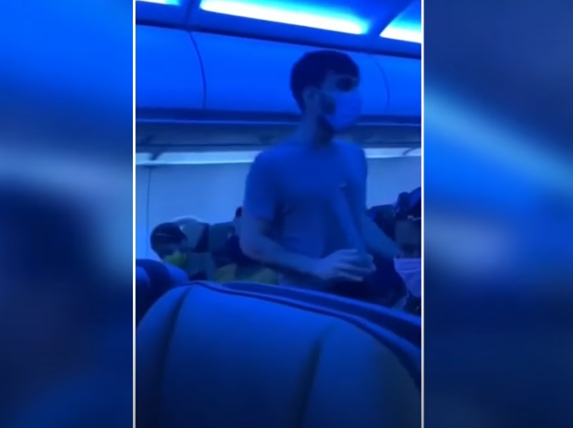 Vídeo homem confusão a bordo voo Alaska Seattle