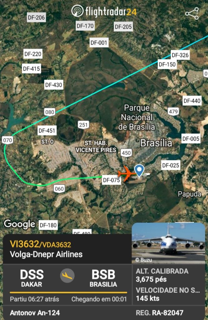 FlightRadar24 Voo Antonov AN-124 Brasília 082020