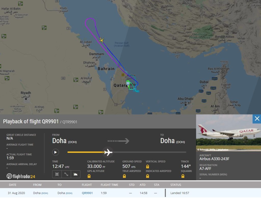 FlightRadar24 Voo A330-200F Qatar Hungria