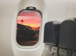 white commercial plane window
