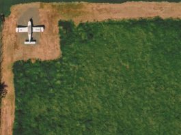 monoplane parked near field