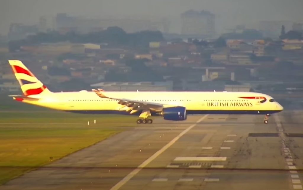 Chega pela 1ª vez ao Brasil o avião A350-1000 da British Airways, assista  ao pouso