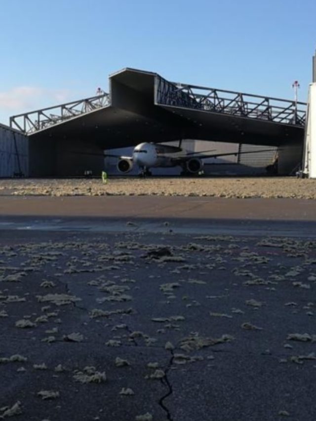 Hangar é danificado por potência do motor GE90 do Boeing 777