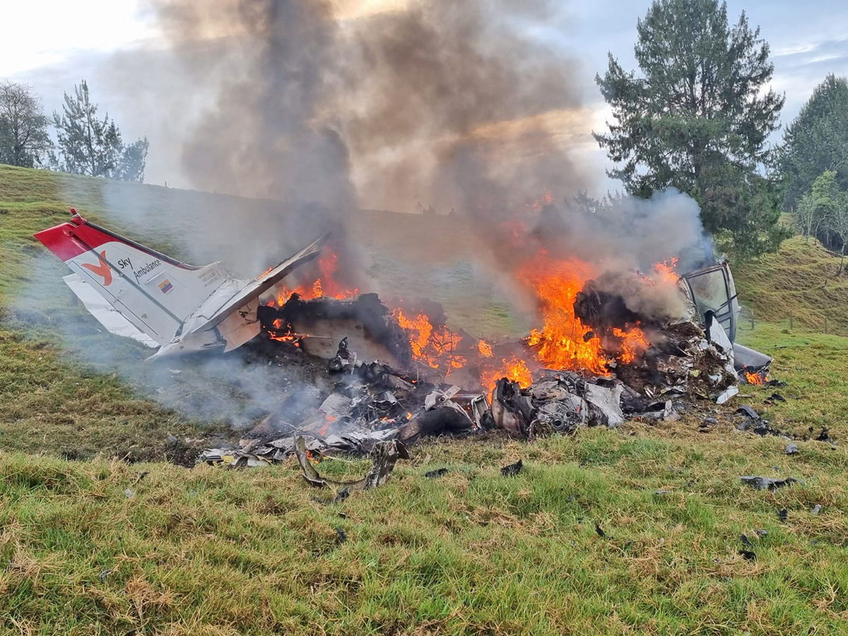 Avião King Air aeromédico acidenta-se na Colômbia e deixa 4 mortos