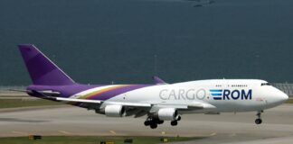 Inédito voo ao Brasil da ROMCargo com um enorme avião Boeing 747 deverá acontecer amanhã