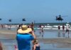 Milícia americana retira suspensão de pilotos de helicóptero Apache que realizaram voo rasante sobre praia