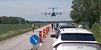 Vídeo mostra gigante Airbus A400M da França pousando em uma rodovia sueca
