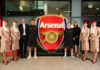 Emirates usa cubo da roda de um Airbus A380 para criar brasão gigante do Arsenal