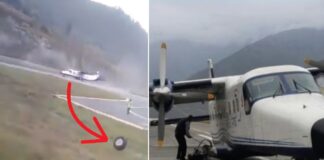 Avião perde uma roda ao pousar e câmera capta o momento da ocorrência